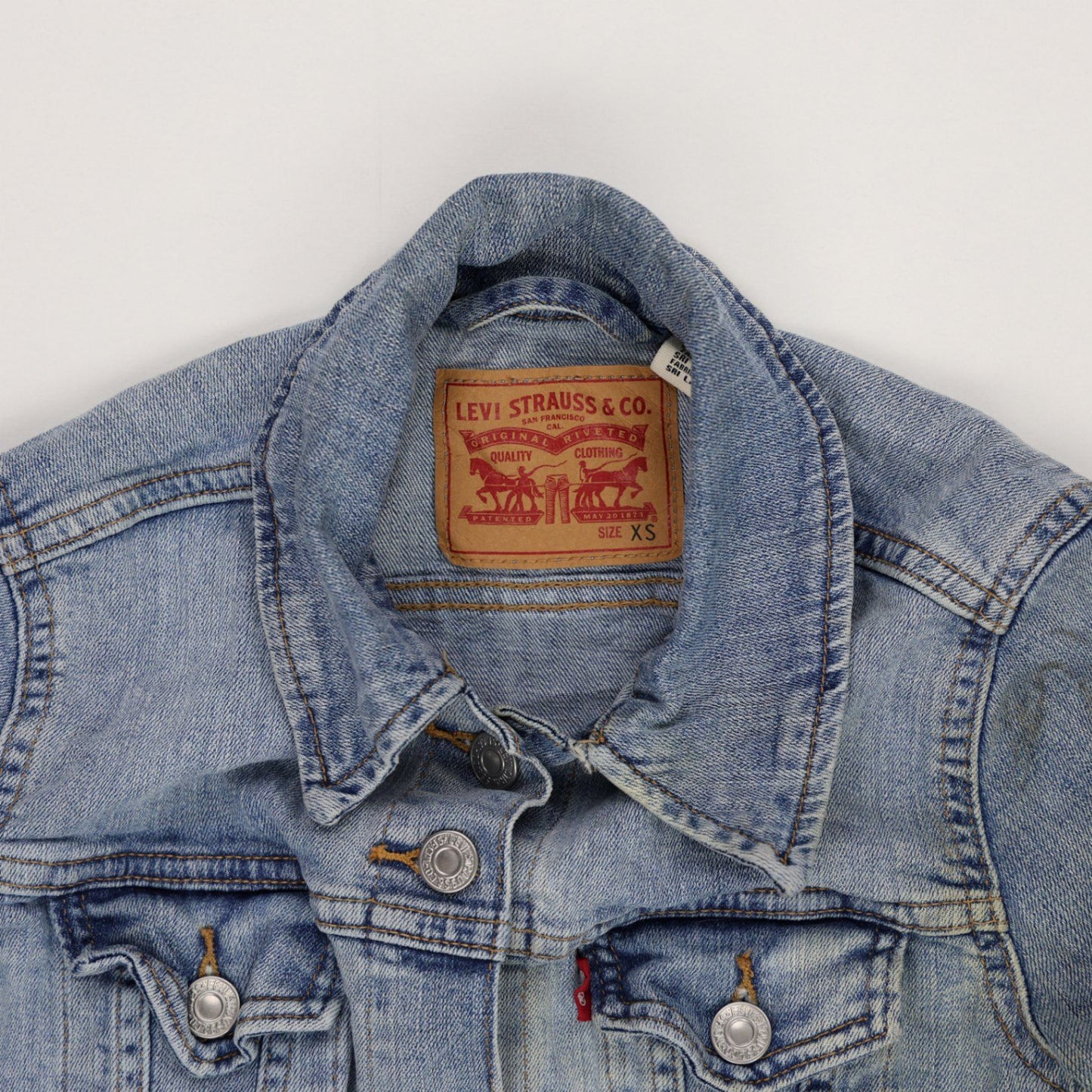 Levi's Classic Denim Jacket Light Blue XS Cotton Denim Women's