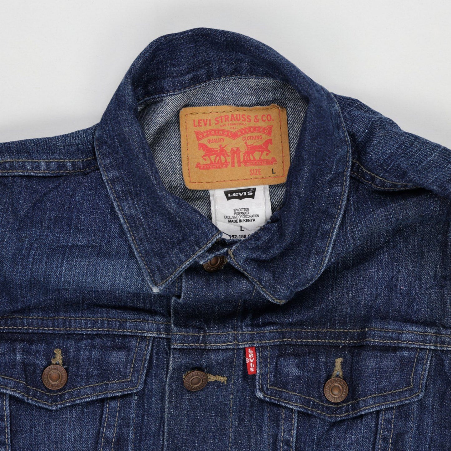 Levi's Vintage Blue Denim Trucker Jacket Size Large Cotton Denim