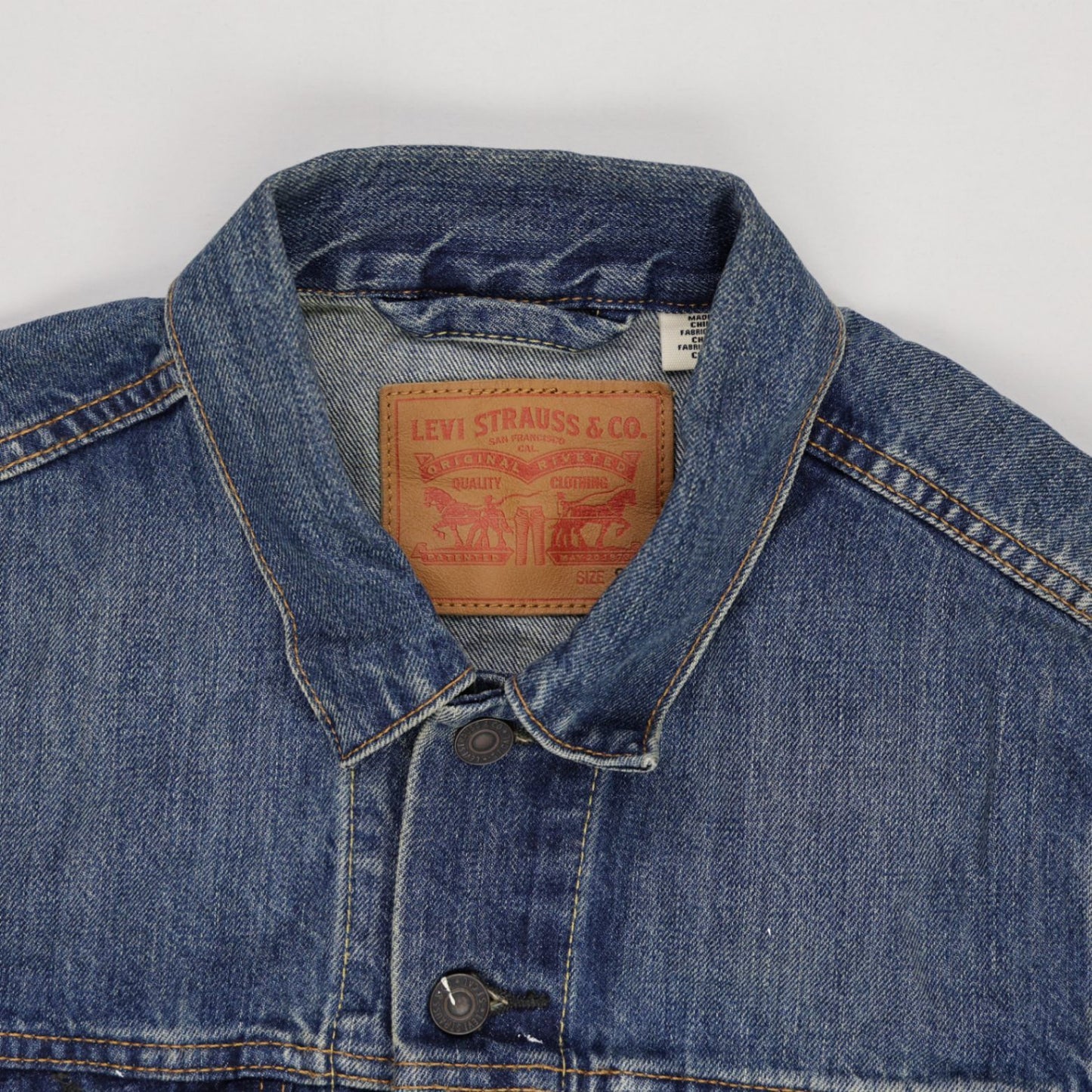 Levi's Vintage Blue Denim Trucker Jacket Men's Medium Cotton