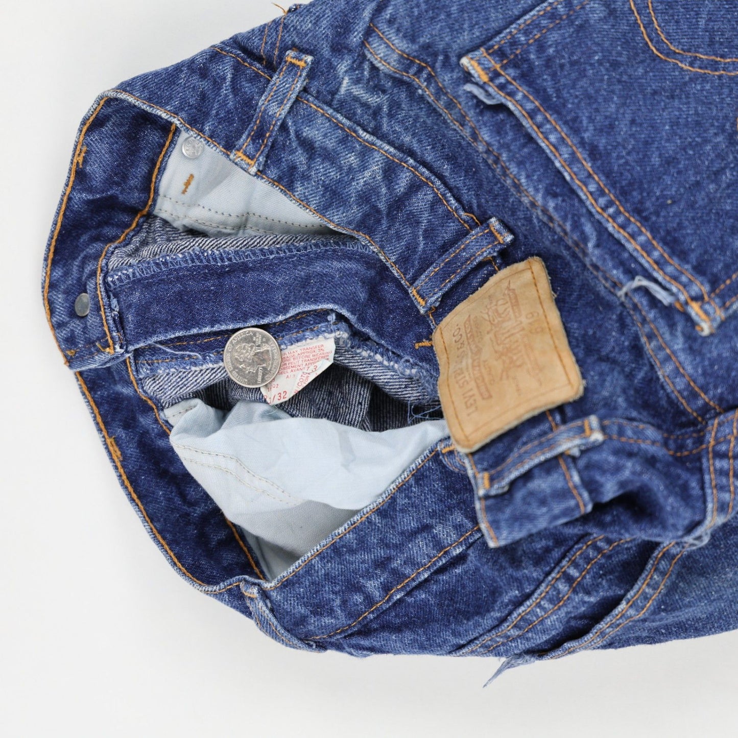 Levi's 619 Vintage High Rise Cut Off Denim Shorts Blue W32 Cotton Denim