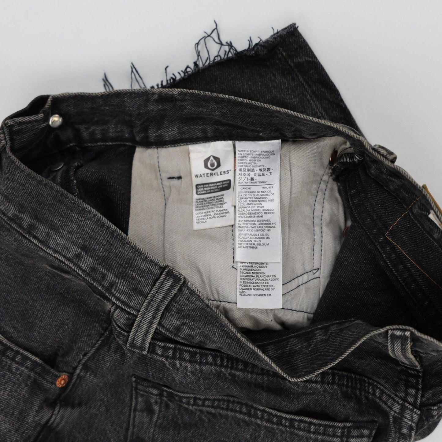 Levi's 501 93 Vintage Black Denim Cut Off Shorts W31 100 Cotton
