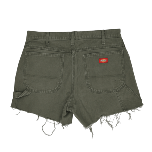 Dickies Olive Green Utility Shorts W32 Cotton Vintage Style 8 Inseam