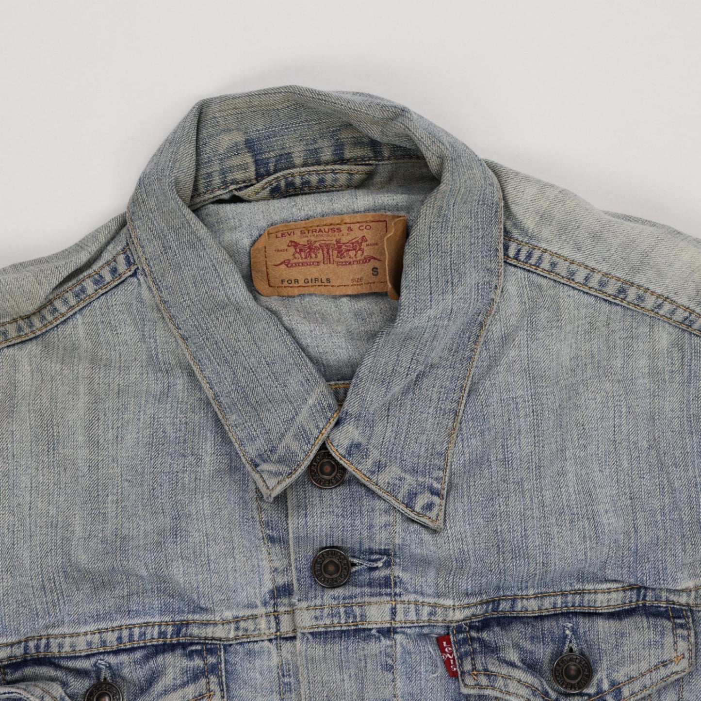 Levi's Vintage Denim Trucker Jacket Light Blue Women's Size S Cotton