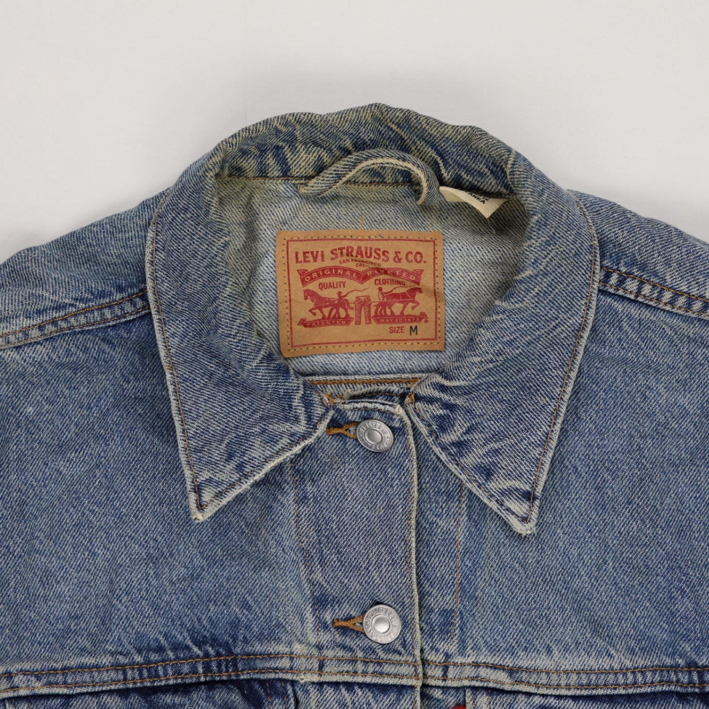 Levi's Men's Blue Denim Trucker Jacket Size Medium Vintage Cotton
