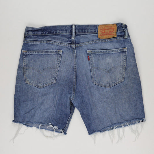 Levi's 511 Men's Blue Denim Cut Off Shorts Size W36 Cotton