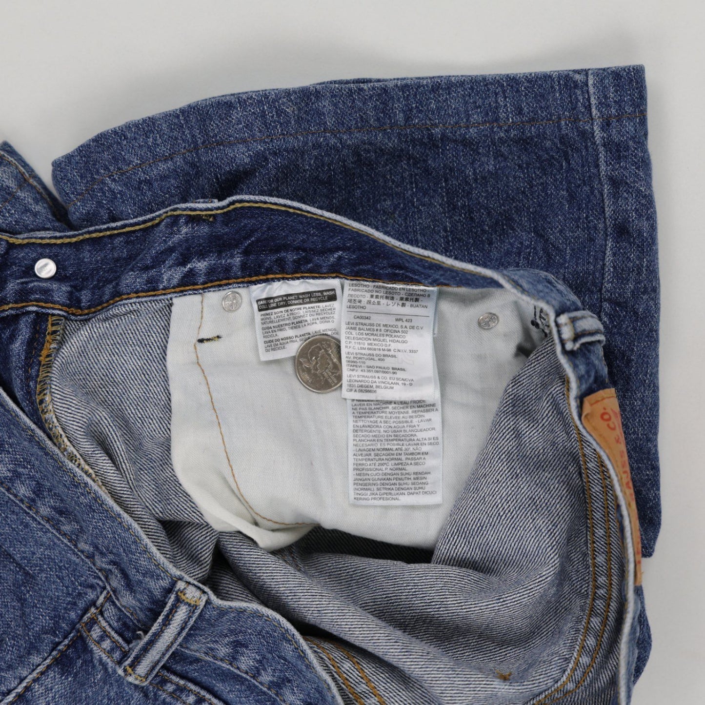 Levi's 505 Vintage Blue Denim Shorts W34 L Cotton Pre-loved