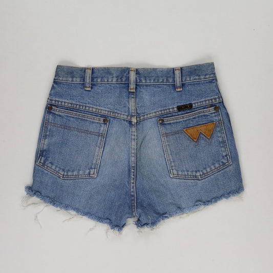Wrangler Vintage Cut-Off Denim Shorts Light Blue Size 30 Cotton Womens