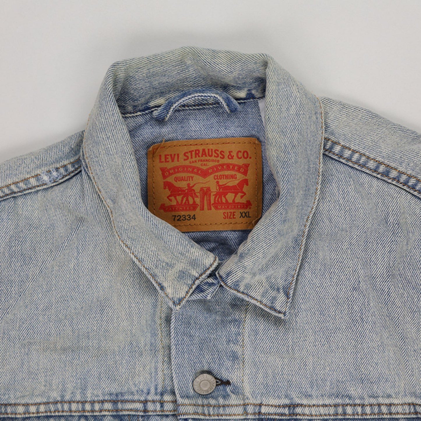Levi's XXL Light Blue Cotton Denim Trucker Jacket Style 72334