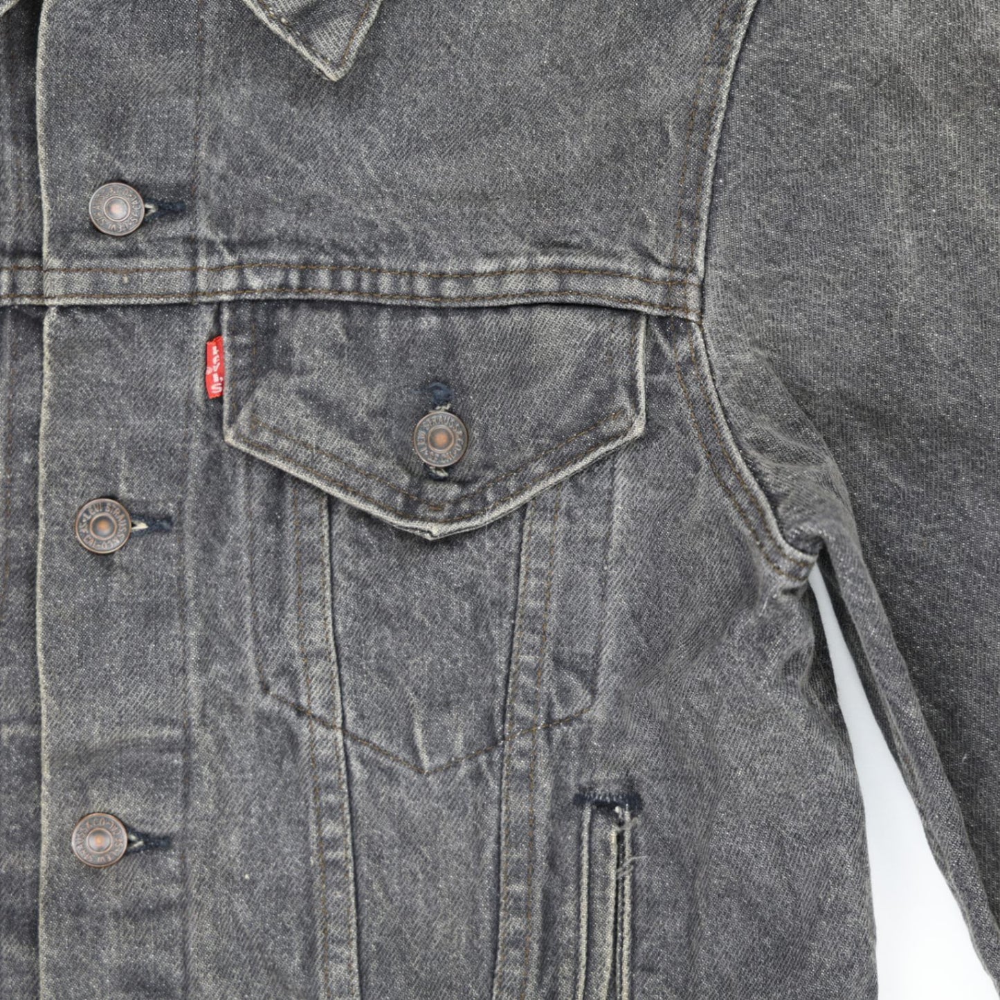 Levi's Black Vintage Denim Trucker Jacket Medium Cotton Collared