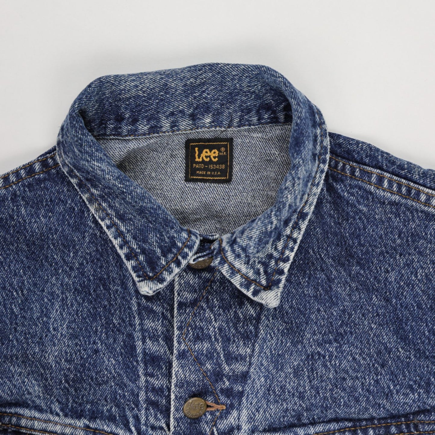 Lee Vintage Acid Wash Denim Jacket Blue Medium Cotton Denim Collared