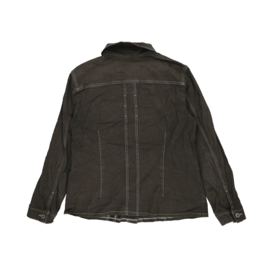 MAC Olive Green Vintage Denim Jacket Size M Cotton Blend Collared