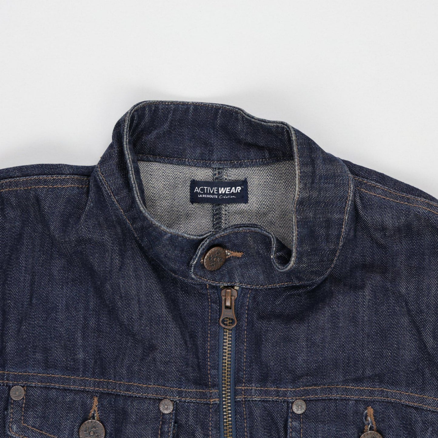 Active Wear La Redoute Classic Indigo Denim Jacket Large Casual Jacket Stand Collar