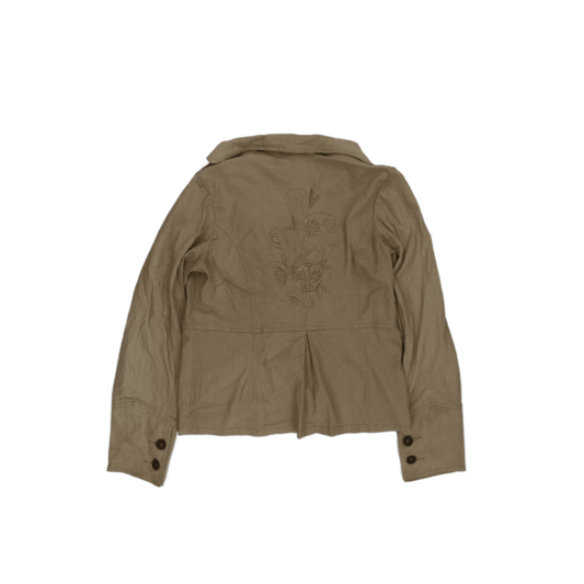 KNH Beige Embroidered Blazer Jacket Women's XL Linen