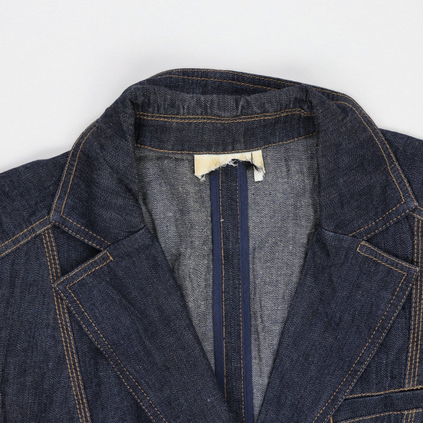 Unknown Women's Dark Indigo Denim Blazer Jacket Medium Lapel Collar