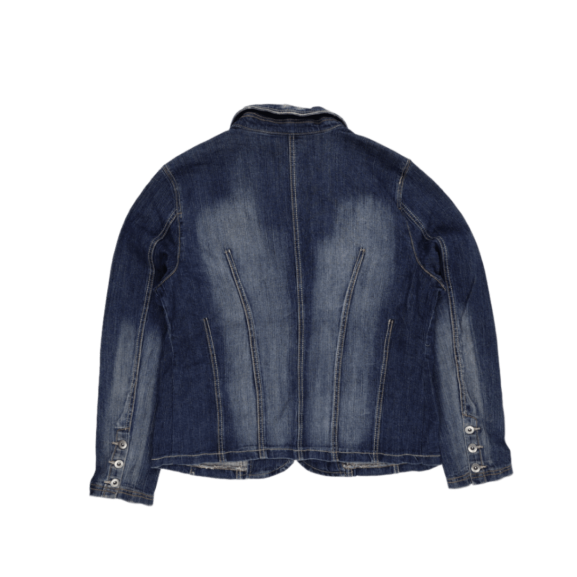 Vintage Blue Denim Blazer Jacket for Women Preloved Collared Style