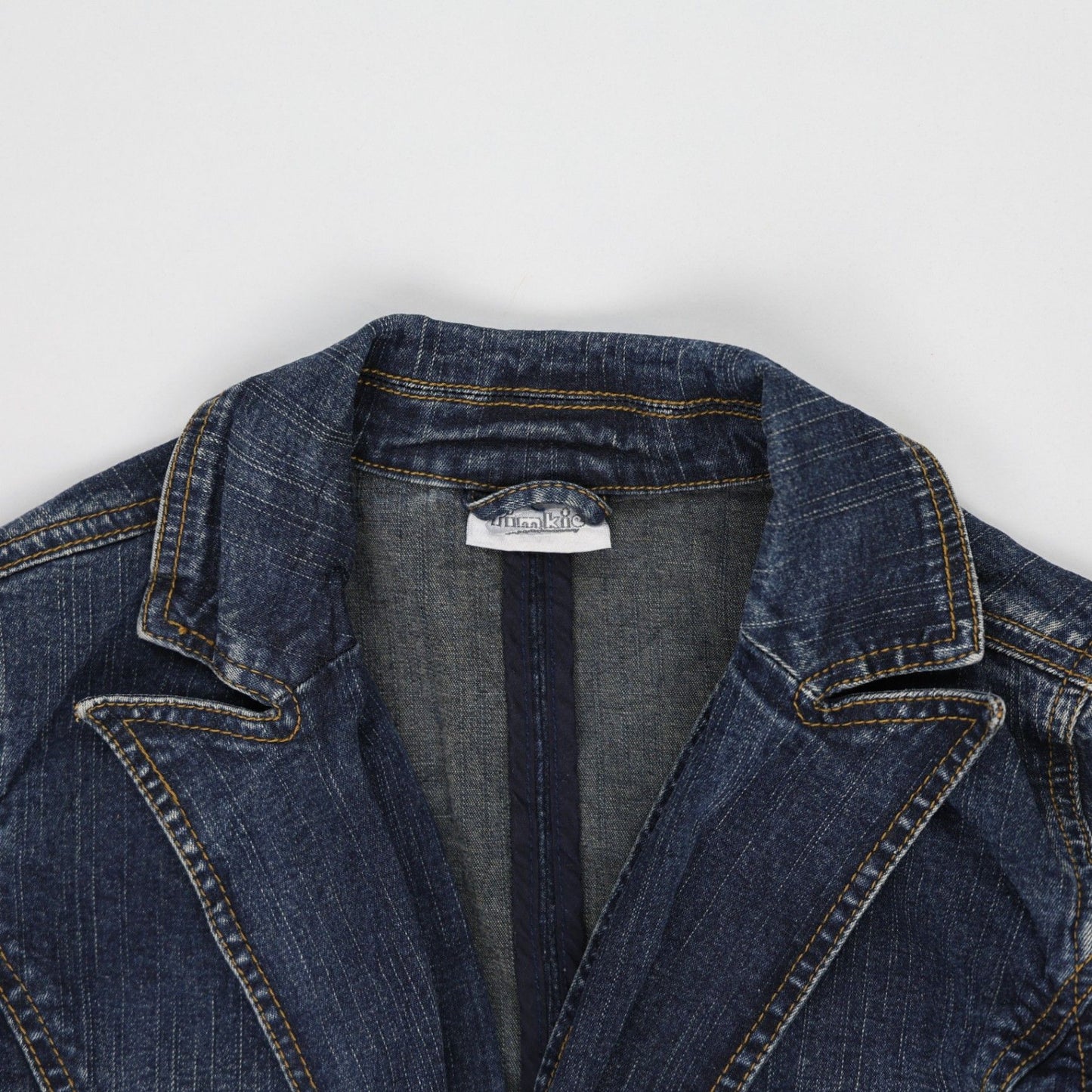 Urban Kilo Womens Dark Blue Denim Blazer Jacket EU 38 UK 10 Cotton Blend Notched Lapel