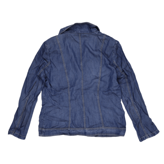 Gerry Weber Women's Denim Blazer Jacket Medium Blue Size 40 100% Cotton Collared