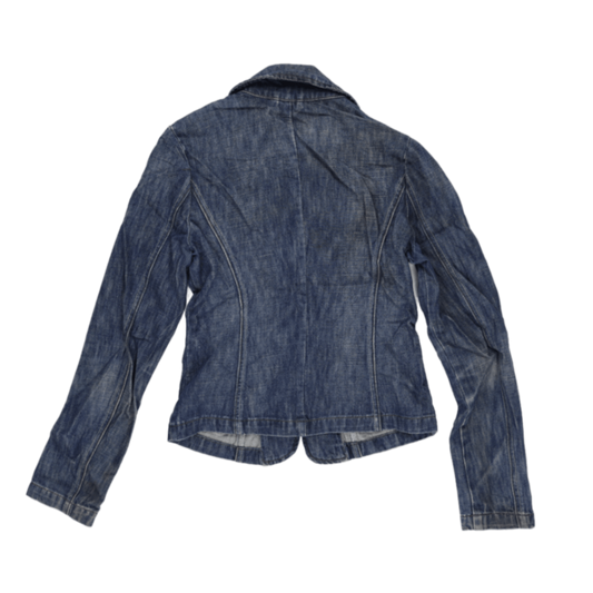 Venice Beach Women's Vintage Blue Cotton Fitted Blazer Jacket Size 38 UK 10