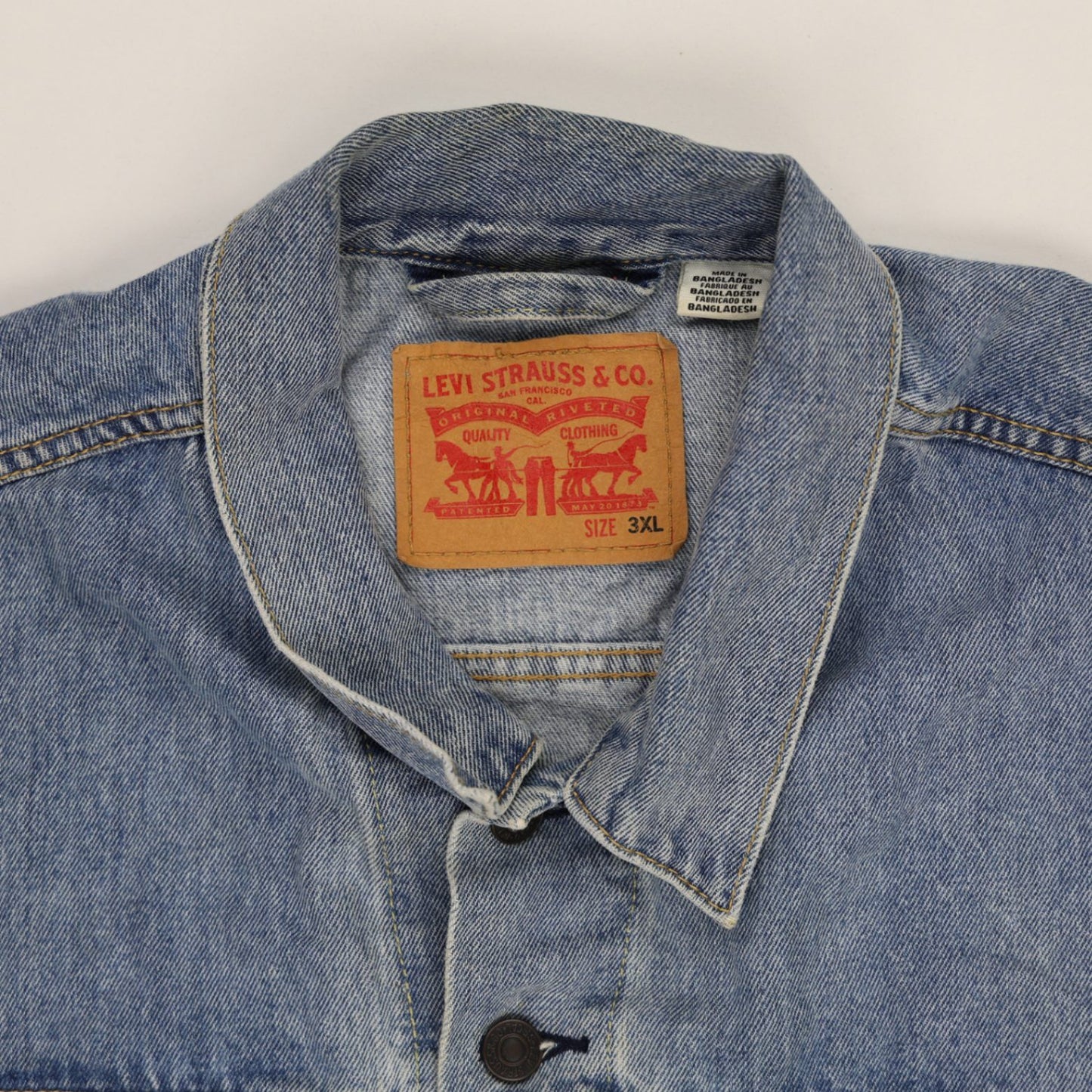 Levi's 3XL Classic Blue Denim Jacket Vintage Cotton Trucker Coat for Men