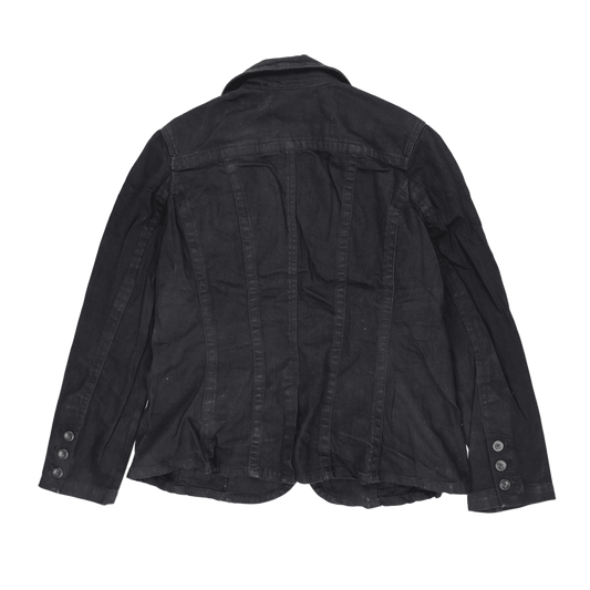 Eddie Bauer Women's Black Blazer Jacket Size Medium 98% Cotton 2% Elastane