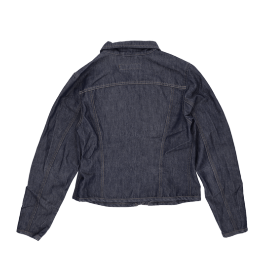 H.I.S Men's Dark Blue Denim Jacket Medium Cotton Collared