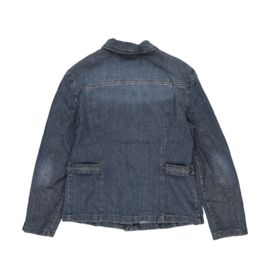 Gerry Weber Women's Medium Blue Denim Jacket Cotton Collared Style