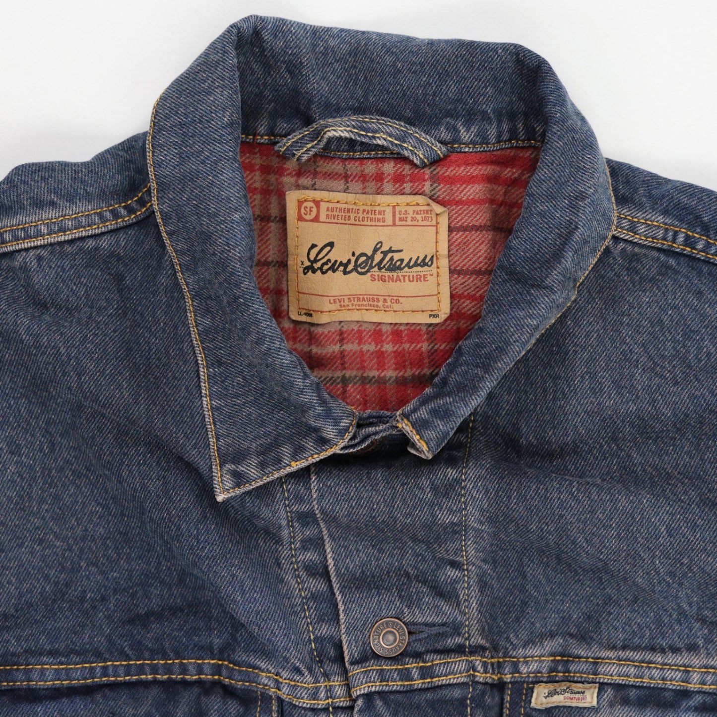 Levi's Vintage Blue Denim Trucker Jacket Large Cotton Collared