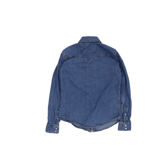 Levi's Vintage Western Shirt Blue Cotton Long Sleeve Size Medium