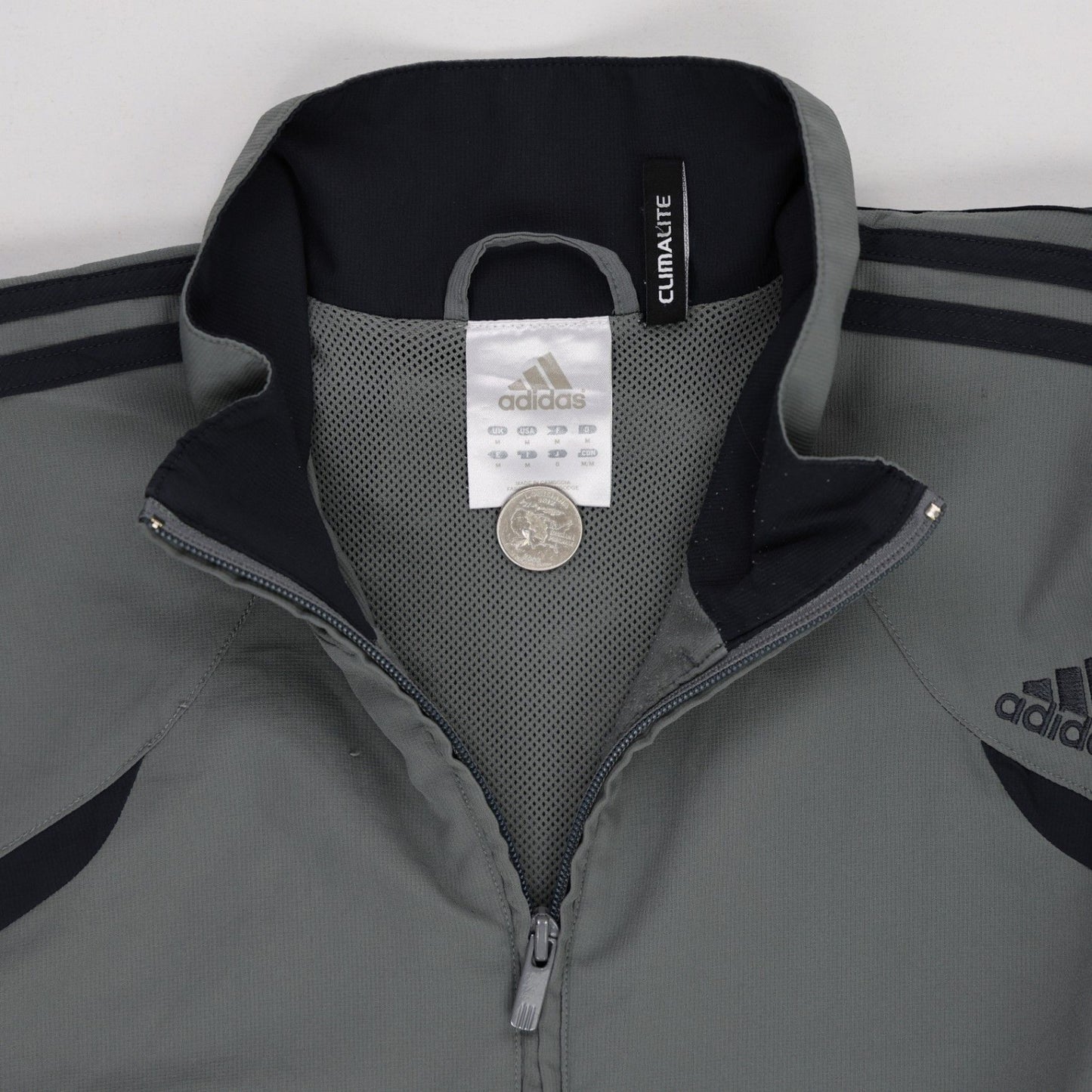 adidas Climalite Grey Track Jacket Large Polyester Mens