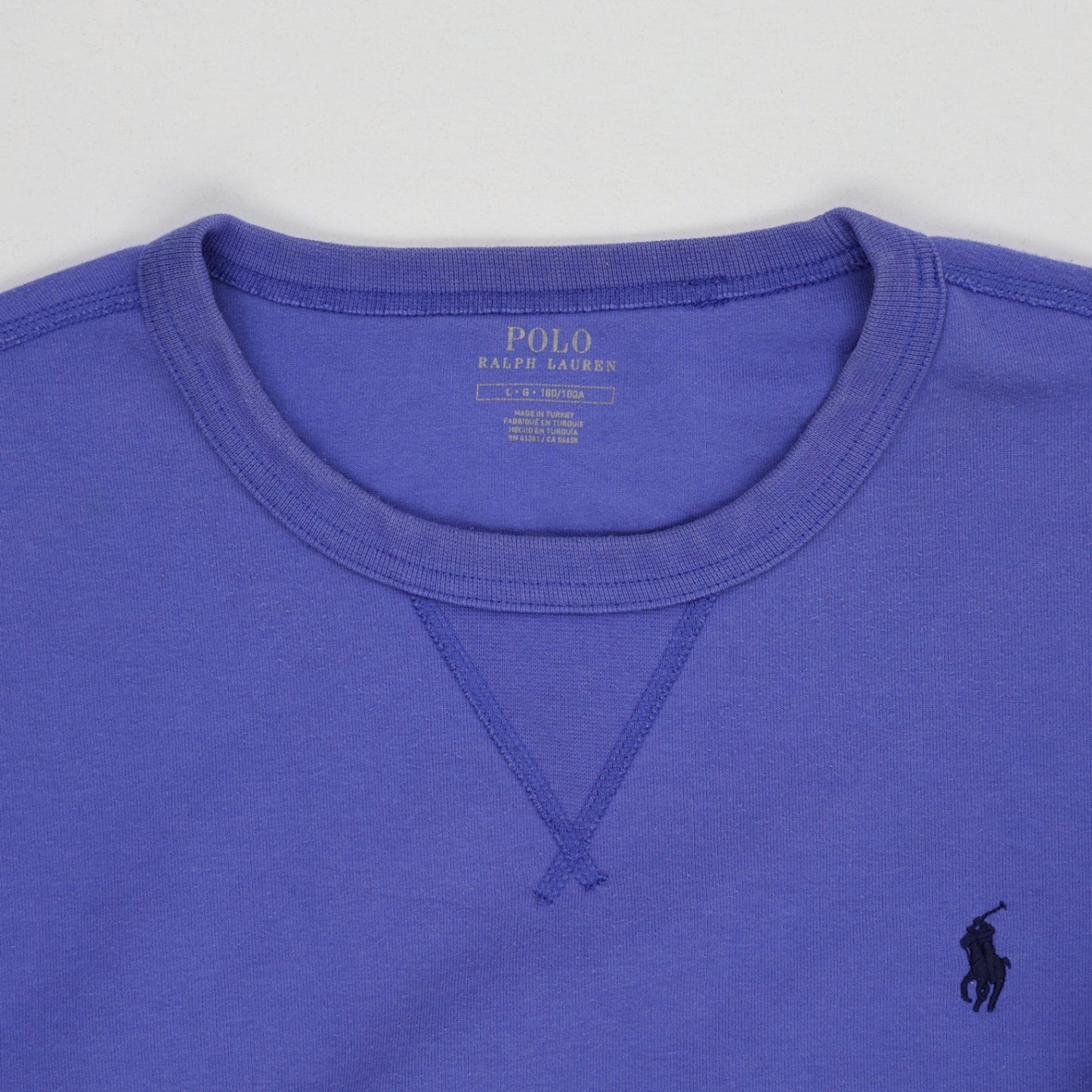 Polo Ralph Lauren Men's Purple Cotton Crew Neck Sweatshirt Size L
