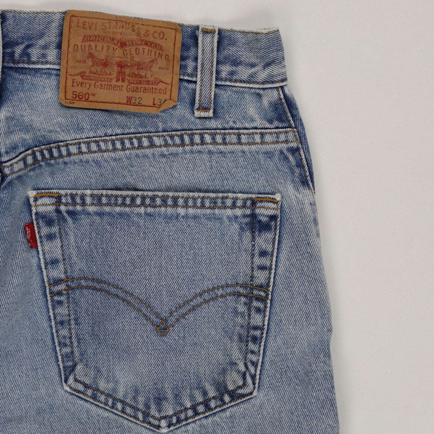 Levi's 560 Relaxed Fit Vintage Light Blue Jeans W32 L32 Cotton Denim