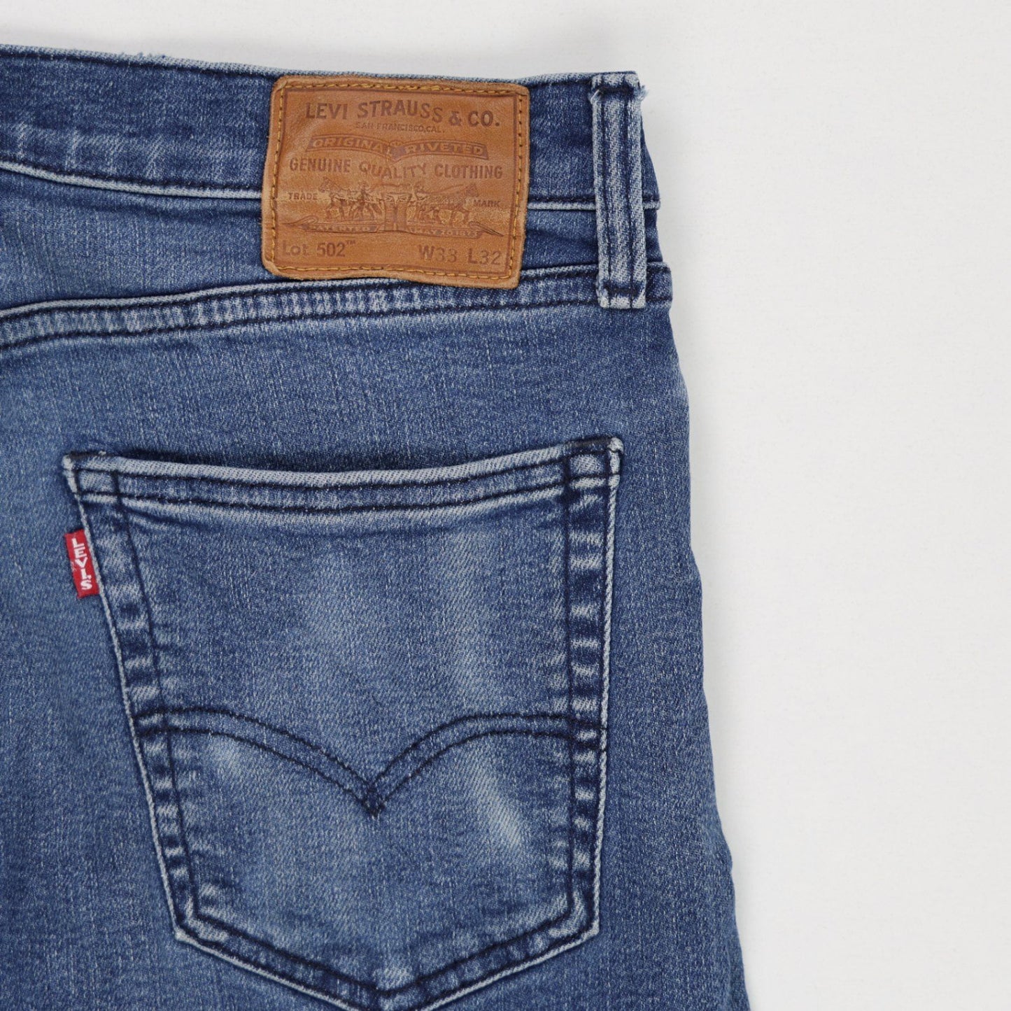Levi's 502 Regular Taper Blue Jeans W33 L32 Cotton Mens