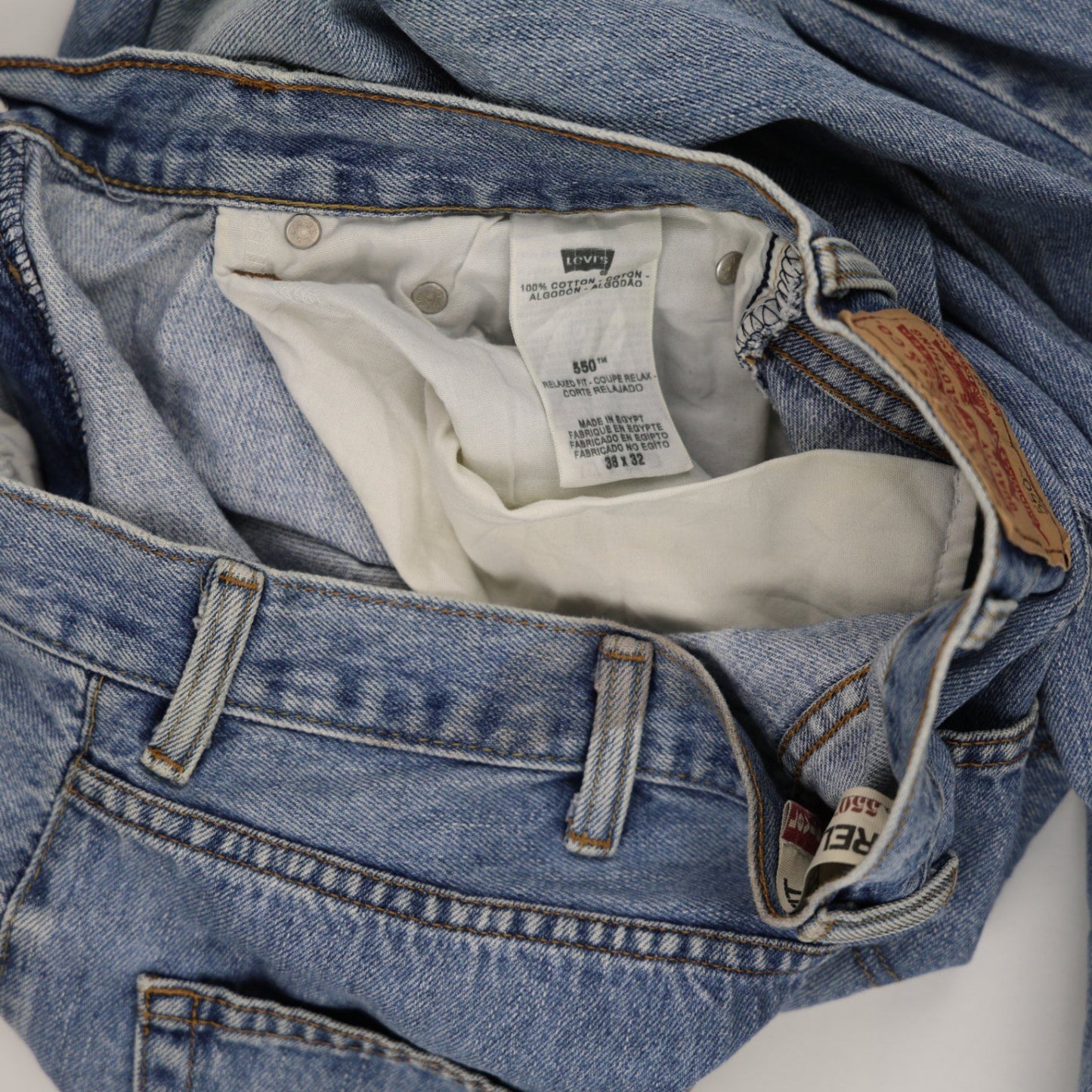 Levi's 550 Relaxed Fit Blue Denim Jeans W38 L32 100 Cotton Vintage