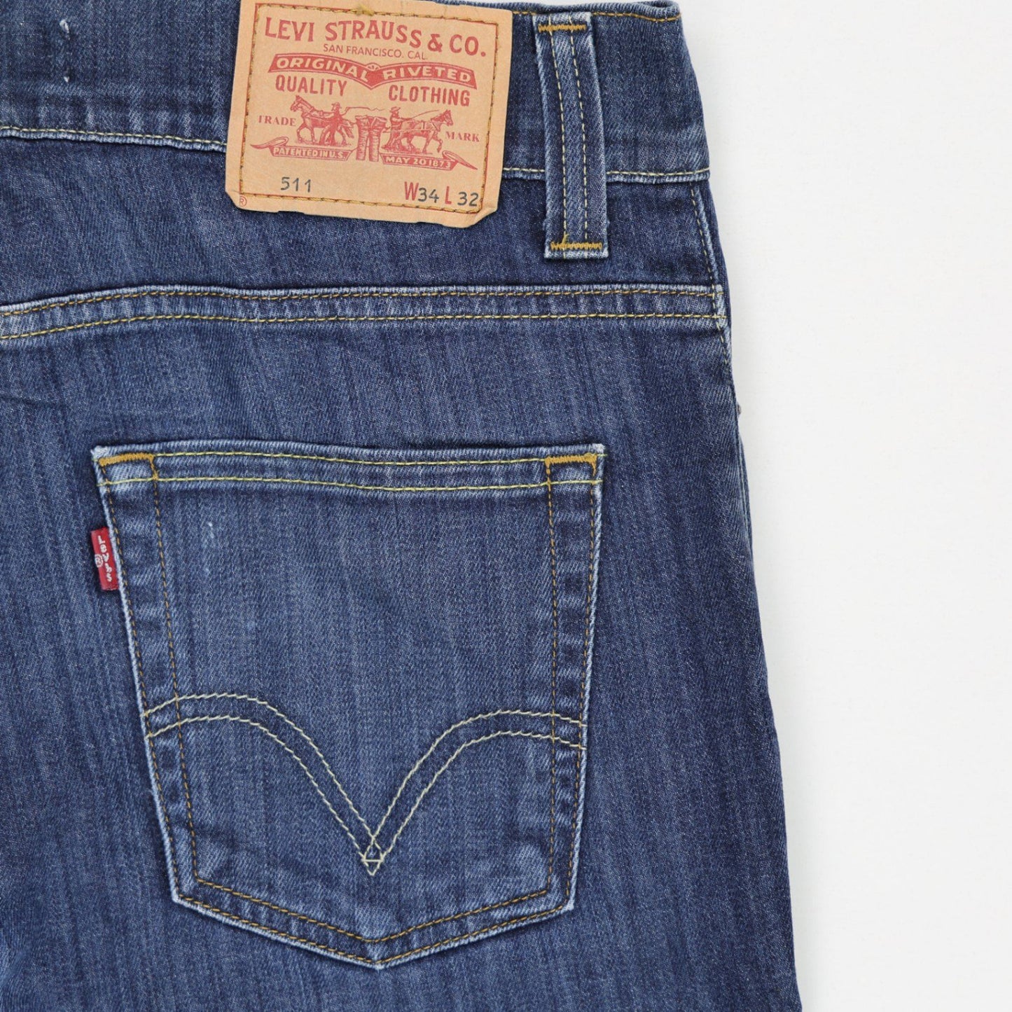 Levi's 511 Slim Fit Jeans Blue W34 L32 Cotton Blend Men's