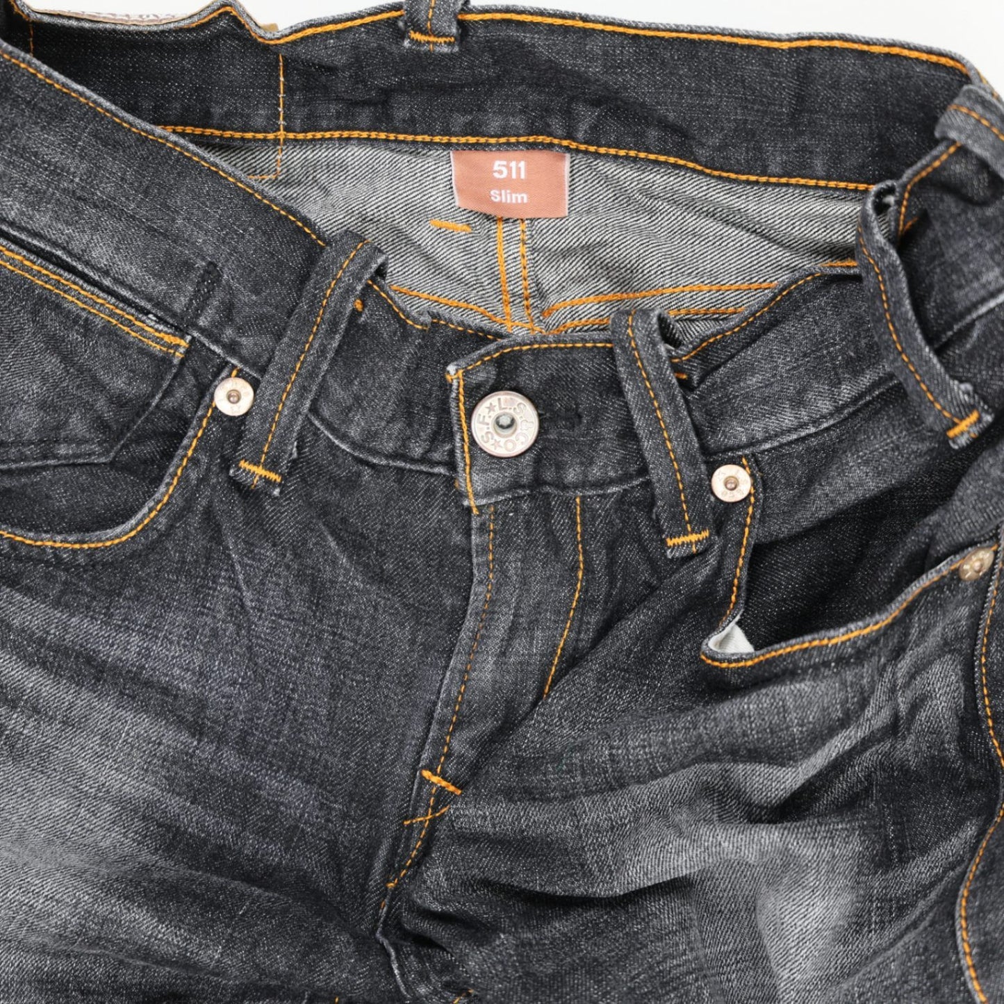 Levi's 511 Slim Fit Jeans Black 29W 32L Cotton Blend