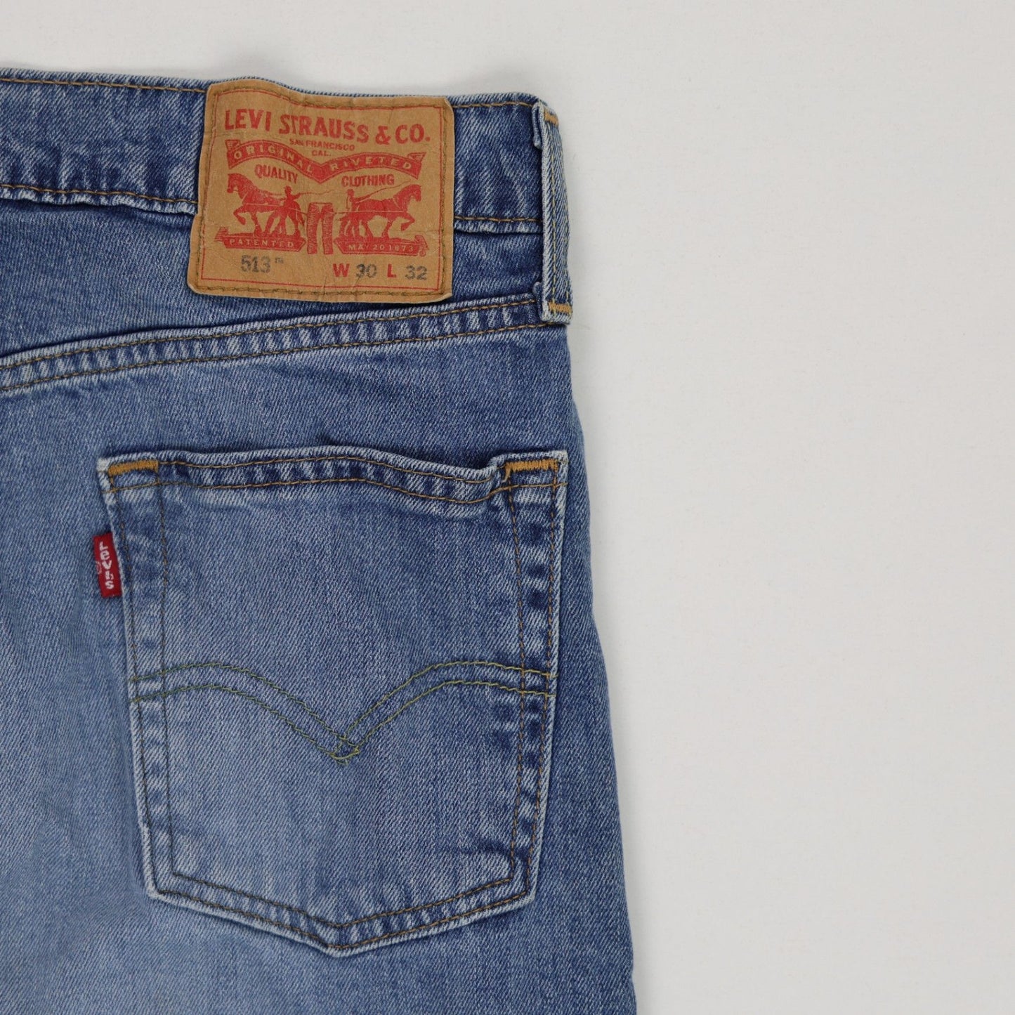 Levi's 513 Slim Straight Jeans Blue W30 L32 Denim Cotton Elastane