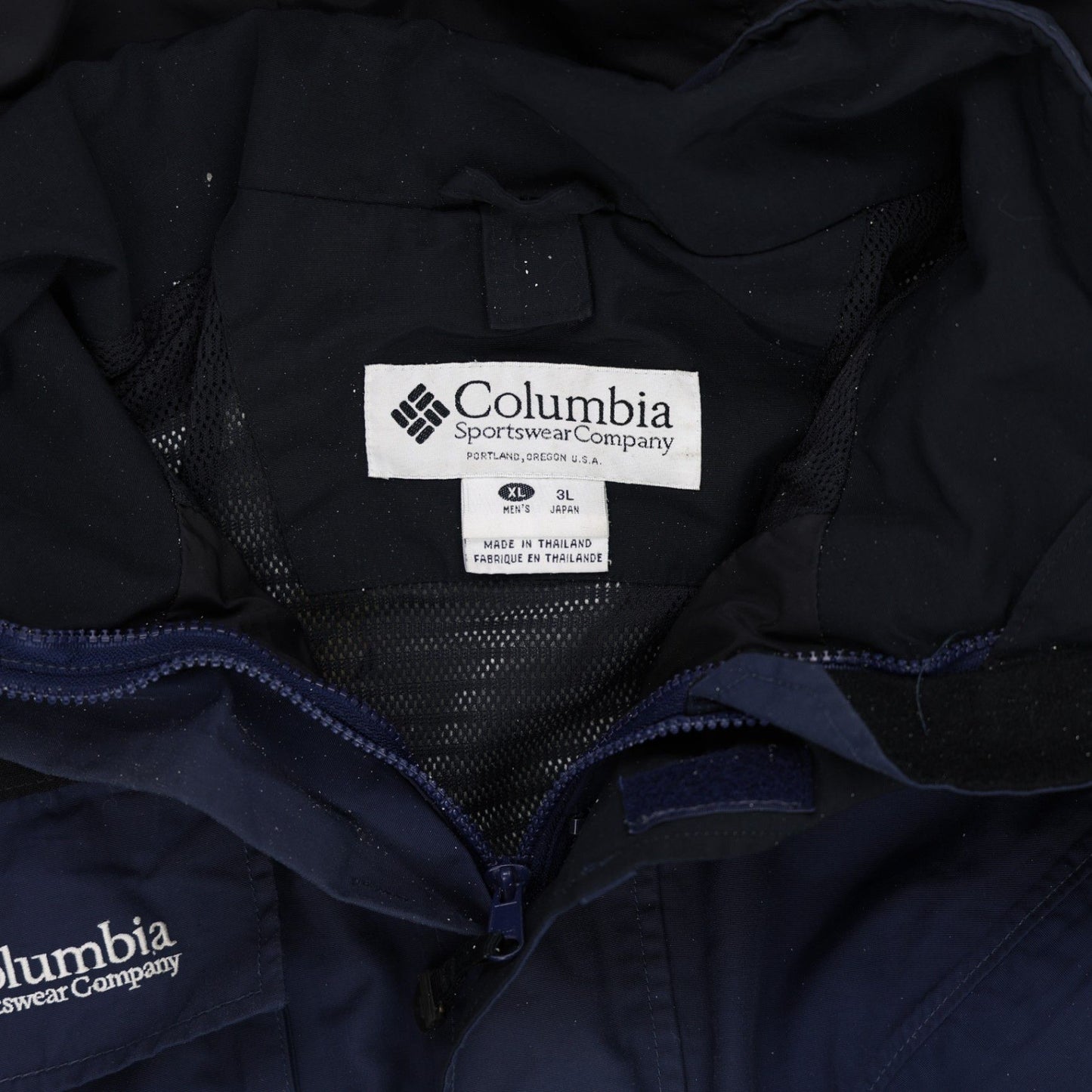 Columbia XL Blue Hooded Outdoor Jacket Polyester Blend Vintage