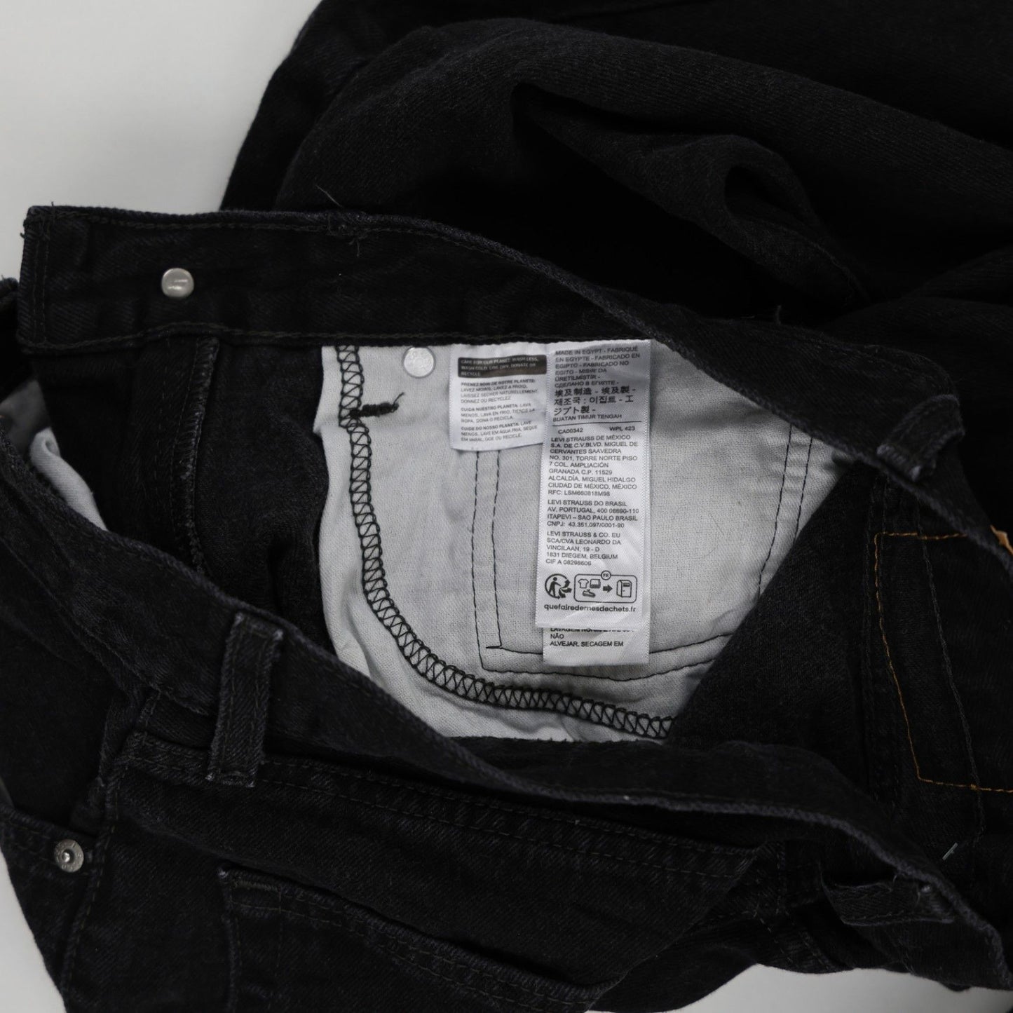 Levi's 505 Black Straight Fit Jeans W34 L30 Cotton Denim Vintage