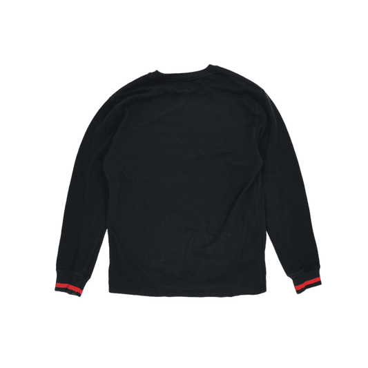 Polo Ralph Lauren Black Crew Neck Sweatshirt Size L 50 Cotton 50 Polyester