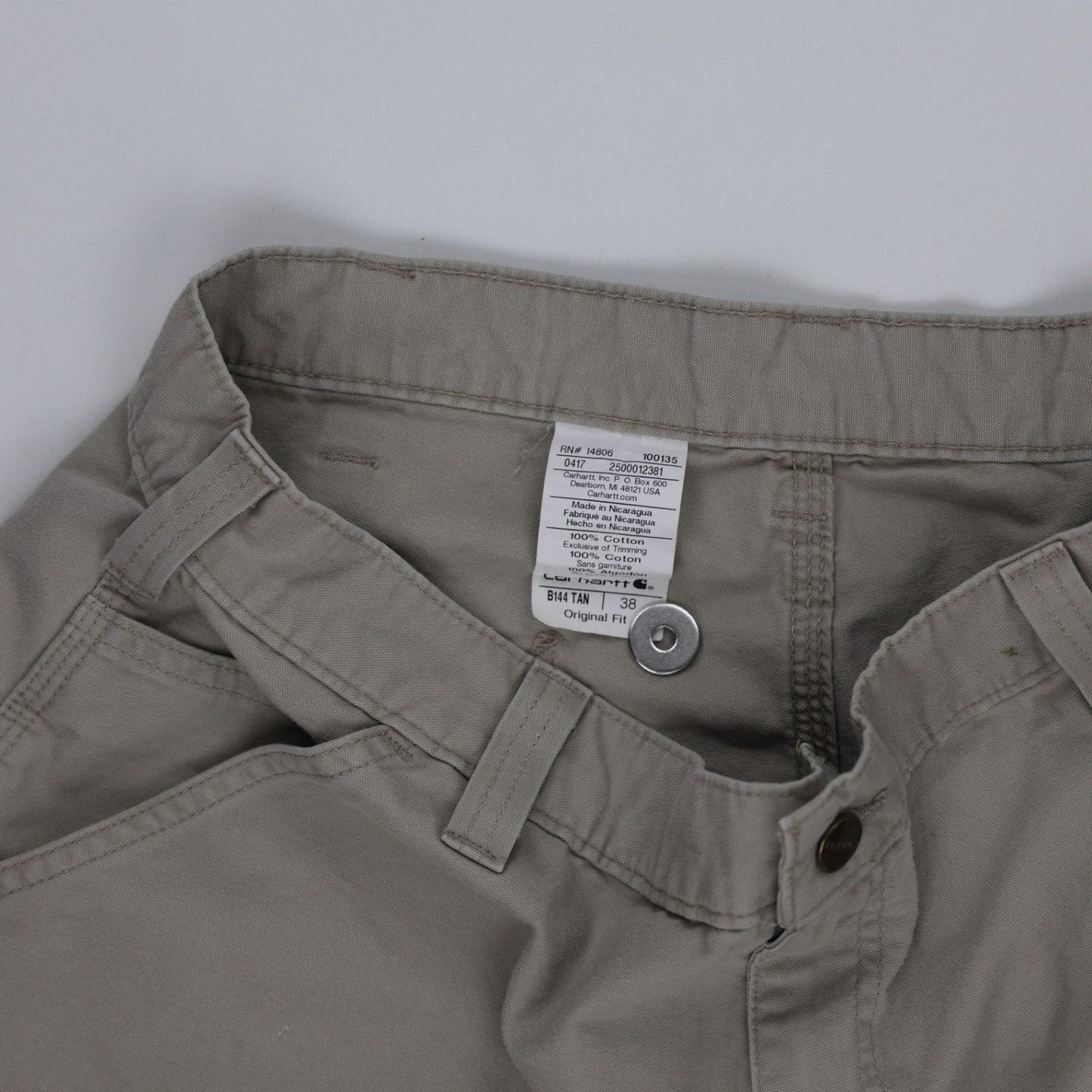 Carhartt Original Fit Tan Cotton Work Shorts 38 Inch Inseam 100 Percent Cotton Men Size 38