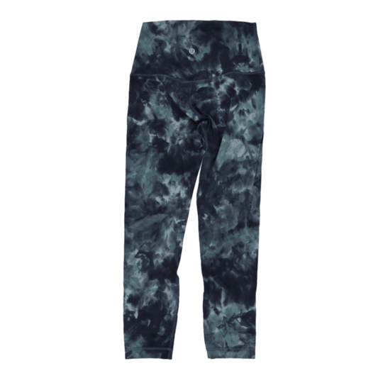 Lululemon High Rise Tie Dye Gym Leggings Navy Green Size S Stretch Polyamide Blend