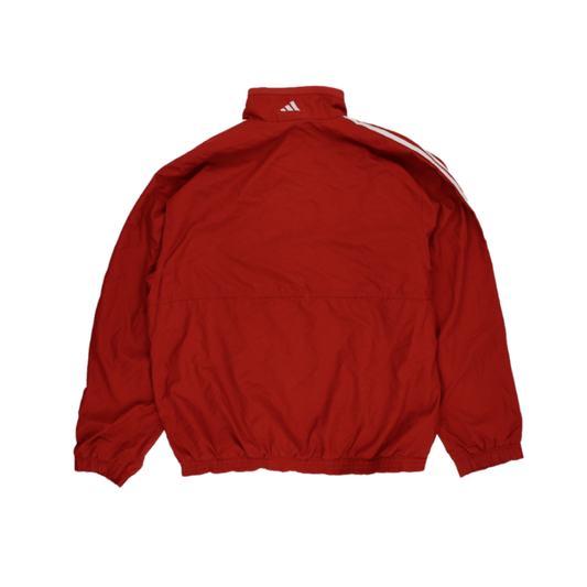 adidas Red Vintage Track Jacket Men Size L Polyester Stand Collar