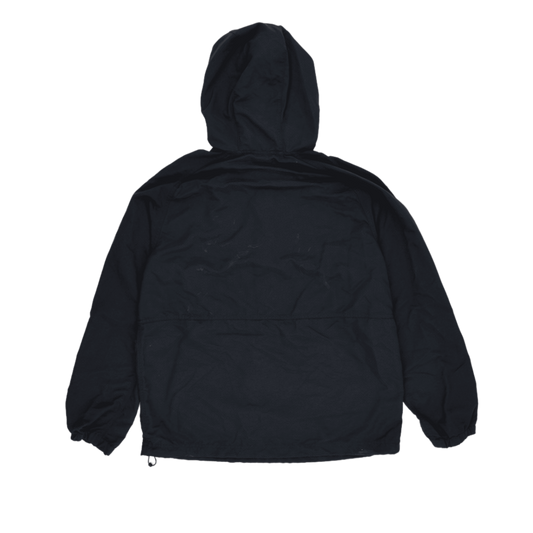 L.L. Bean Black Hooded Pullover Jacket Medium 100% Nylon Men's Clothing