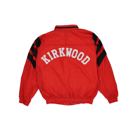 Adidas Kirkwood Vintage Track Jacket Red Black Small Nylon Polyester Blend Stand Collar