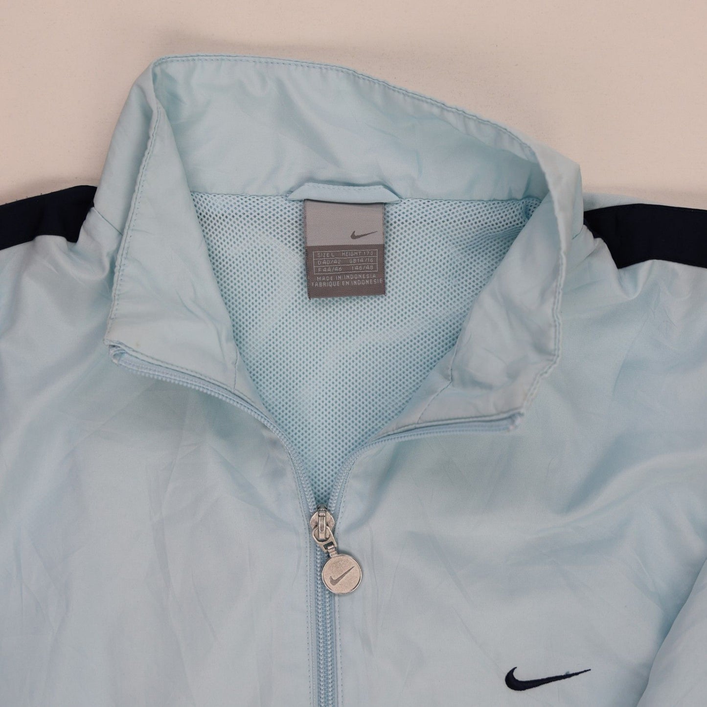 Nike Steel Blue Vintage Track Top Jacket Men Medium Polyester High Neck