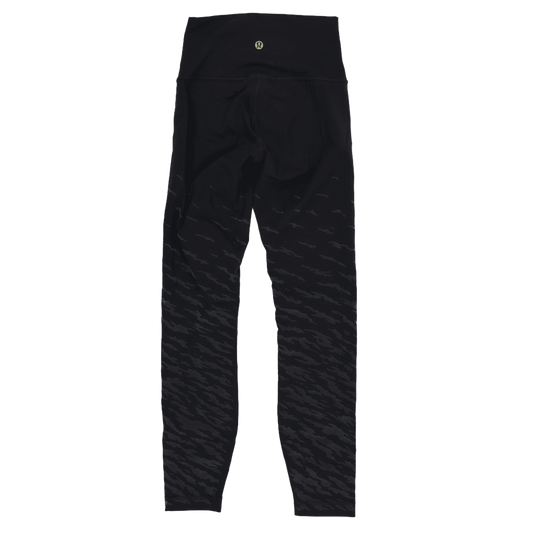 Lululemon Black High Rise Patterned Leggings Size 6 Polyester Blend