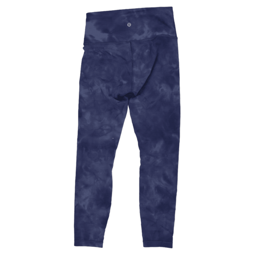 Lululemon High Rise Navy Tie Dye Leggings Women's Size 8 Stretch Fabric Blend