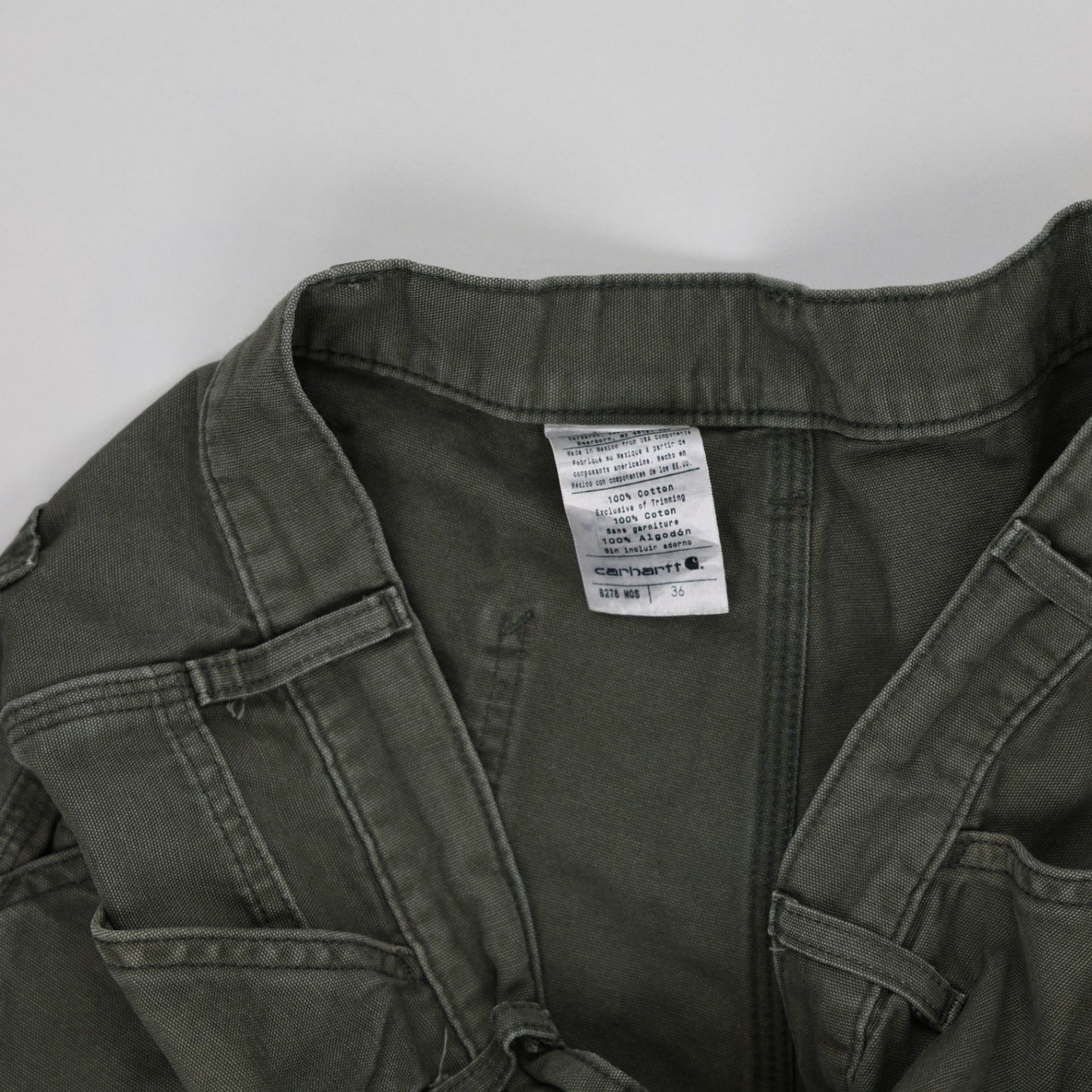 Carhartt Olive Green Work Shorts 36 Inch Waist 100 Percent Cotton Mens