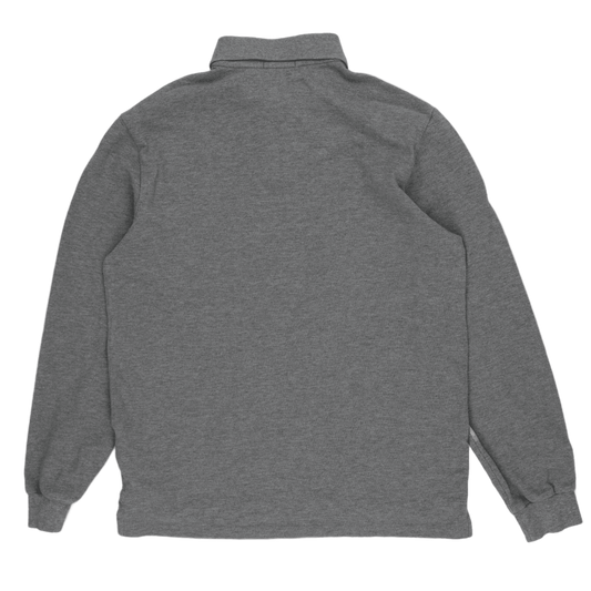 Ralph Lauren Polo Shirt Grey Large Cotton Long Sleeve Collared