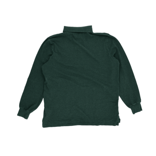 Ralph Lauren Long Sleeve Polo Shirt Forest Green Large Cotton